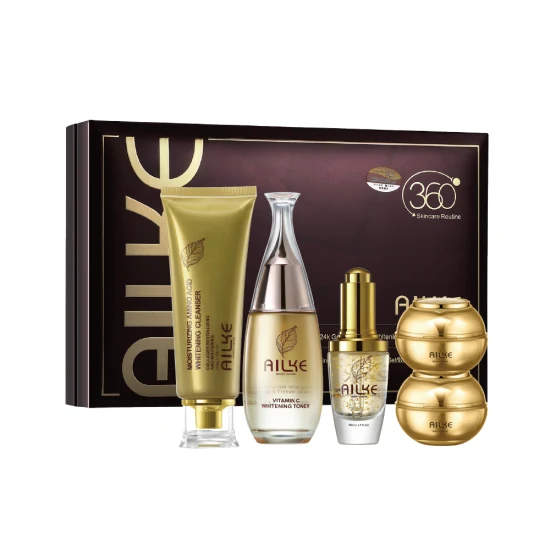 Ailke Whitening 24K Collagen Cream Beauty Gesichtsreiniger Toner und Serum 5 Sets Kosmetik Hautpflegeprodukte